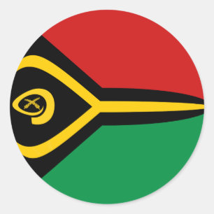 Redonda Pegatina de la bandera de Vanuatu con efecto ojo d