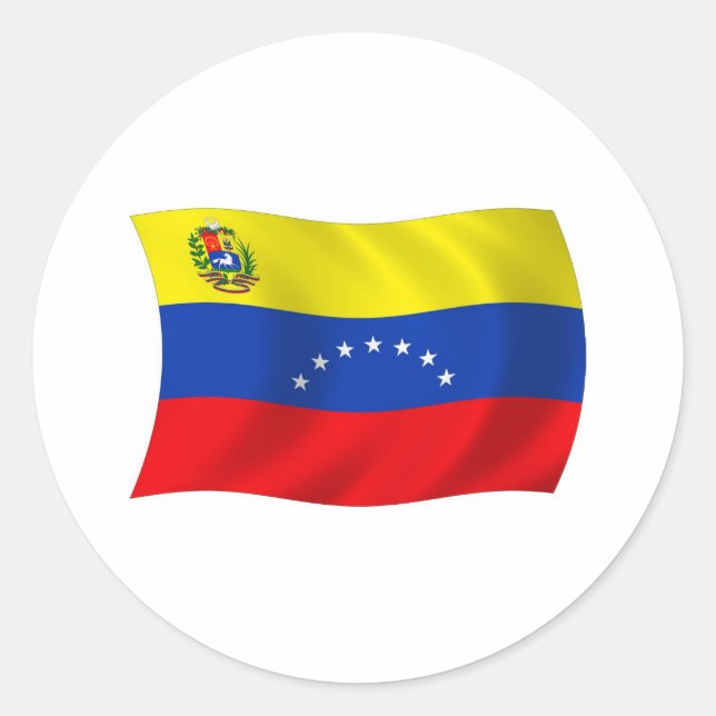 Redonda Pegatina de la bandera de Venezuela (Anverso)