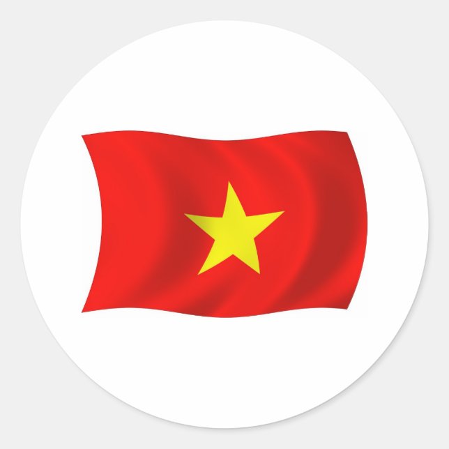 Redonda Pegatina de la bandera de Vietnam (Anverso)