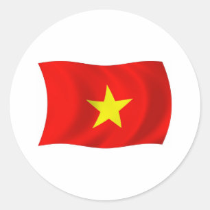 Redonda Pegatina de la bandera de Vietnam