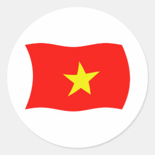 Redonda Pegatina de la bandera de Vietnam