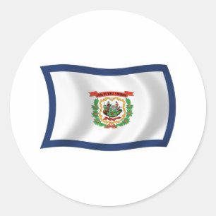 Redonda Pegatina de la bandera de Virginia Occidental
