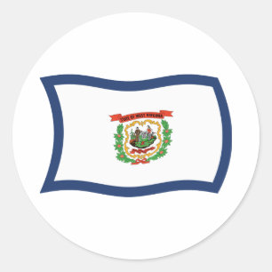 Redonda Pegatina de la bandera de Virginia Occidental