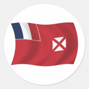 Redonda Pegatina de la bandera de Wallis y Futuna