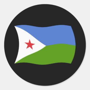 Redonda Pegatina de la bandera de Yibuti