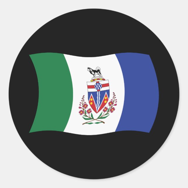Redonda Pegatina de la bandera de Yukon (Anverso)