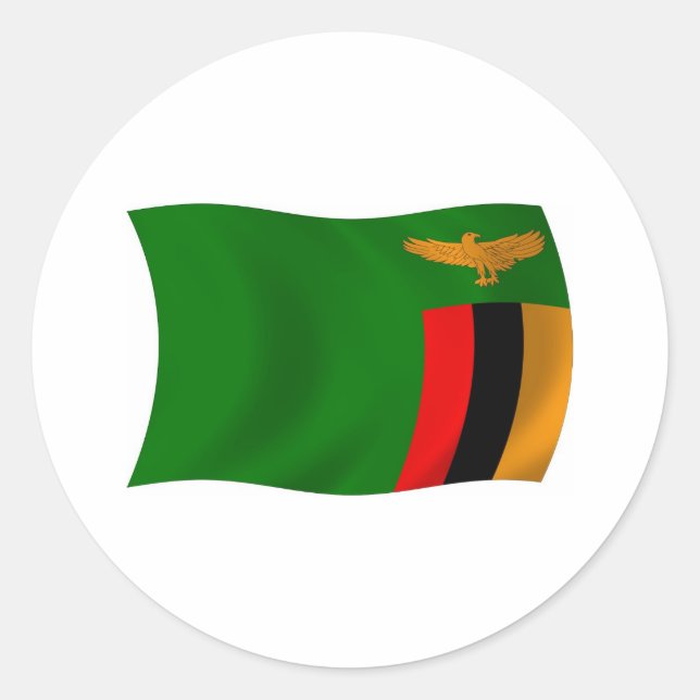 Redonda Pegatina de la bandera de Zambia (Anverso)