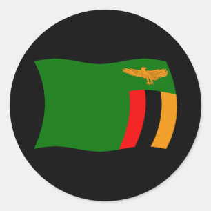 Redonda Pegatina de la bandera de Zambia