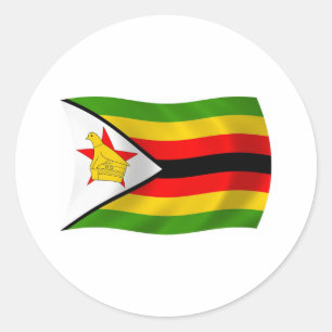 Redonda Pegatina de la bandera de Zimbabue