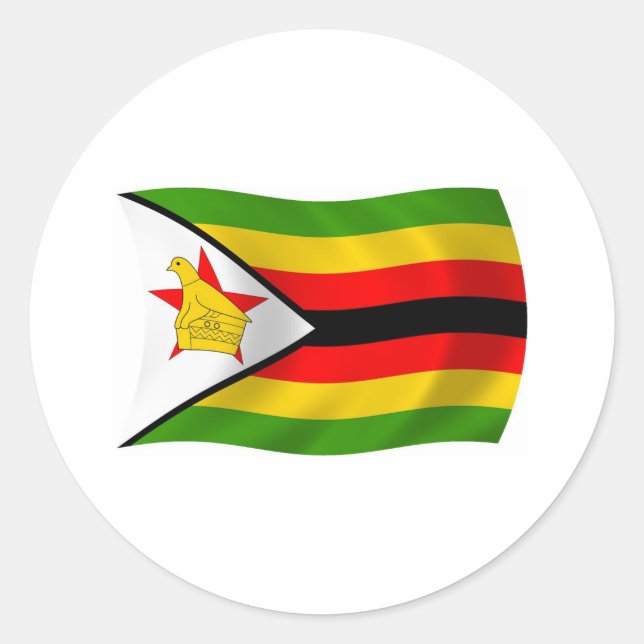 Redonda Pegatina de la bandera de Zimbabue (Anverso)