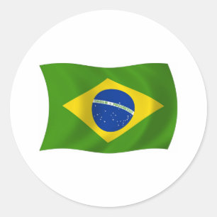 Redonda Pegatina de la bandera del Brasil