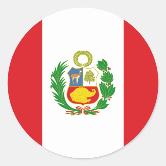 Redonda Pegatina de la bandera del Estado de Perú (Anverso)