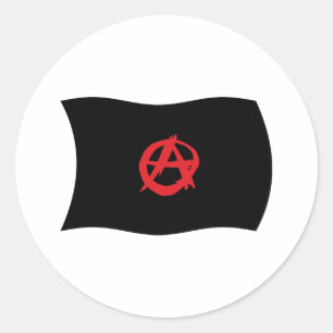 Redonda Pegatina de la bandera del movimiento anarquista
