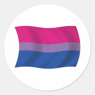 Redonda Pegatina de la bandera del orgullo bisexual