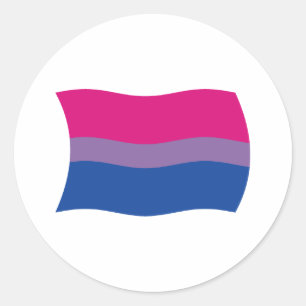 Redonda Pegatina de la bandera del orgullo bisexual