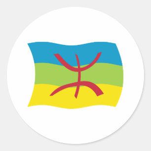 Redonda Pegatina de la bandera del pueblo bereber