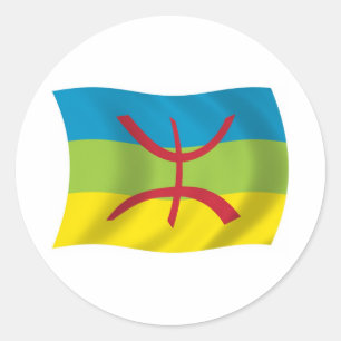 Redonda Pegatina de la bandera del pueblo bereber