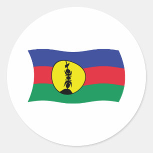 Redonda Pegatina de la bandera del pueblo canaco