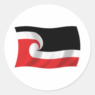 Redonda Pegatina de la bandera del pueblo maorí
