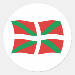 Redonda Pegatina de la bandera del pueblo vasco