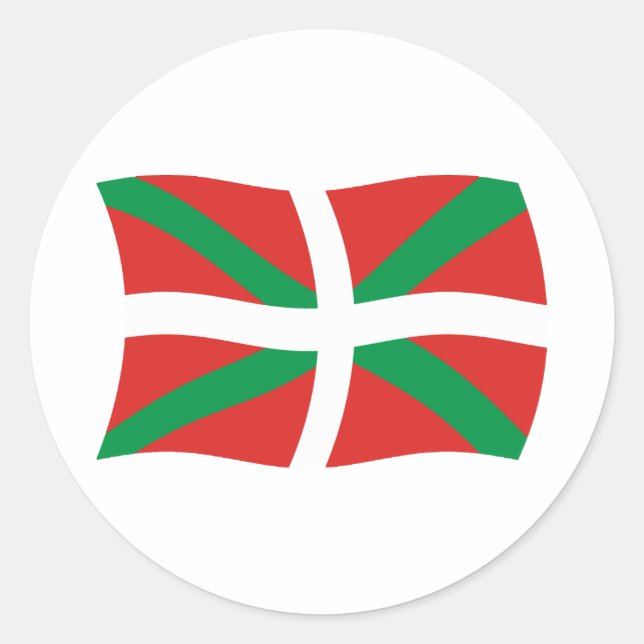 Redonda Pegatina de la bandera del pueblo vasco (Anverso)
