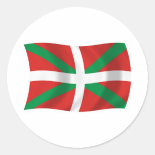 Redonda Pegatina de la bandera del pueblo vasco