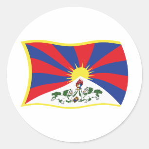 Redonda Pegatina de la bandera del Tíbet
