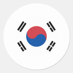 Redonda Pegatina de la bandera nacional de Corea del Sur
