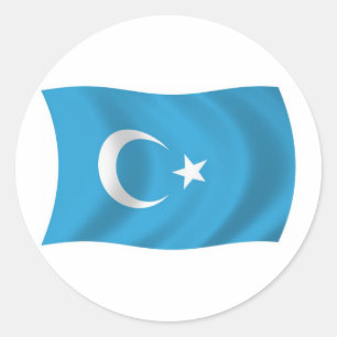 Redonda Pegatina de la bandera uigur de Xinjianj