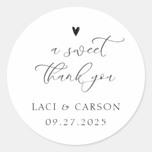 Redonda Pegatina de la boda personalizada "Gracias" a favo