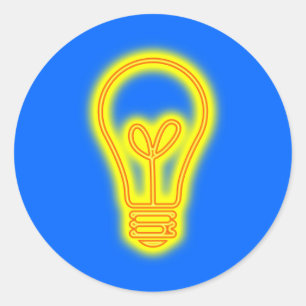 Redonda Pegatina de la bombilla