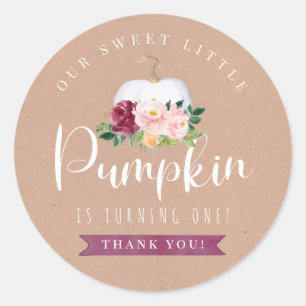Redonda Pegatina de la calabaza de otoño Personalizado de 