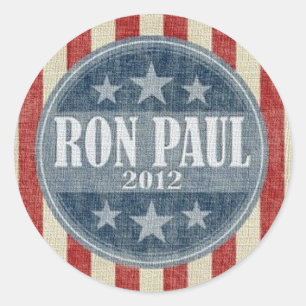 Redonda Pegatina de la campaña de Ron Paul 2012