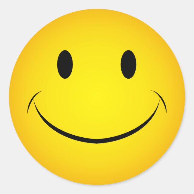 Redonda Pegatina de la cara amarilla dorada (Anverso)