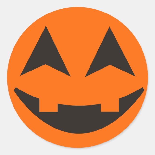 Redonda Pegatina de la cara de calabaza de Halloween 13 (Anverso)