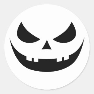 Redonda Pegatina de la cara de calabaza de trigo malvado