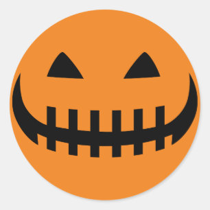 Redonda Pegatina de la cara de calabaza de trituración