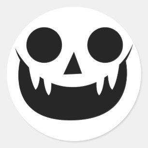 Redonda Pegatina de la cara de calabaza de vampiros