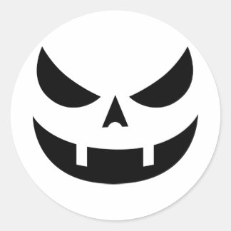 Redonda Pegatina de la cara de calabaza hinchada