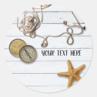 Redonda Pegatina de la casa de playa