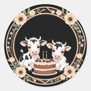 Redonda Pegatina de la celebración del cumpleaños de la va