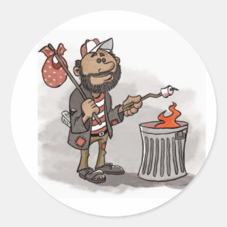 Redonda pegatina de la central del hobo