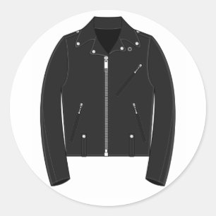 Redonda Pegatina de la chaqueta de cuero