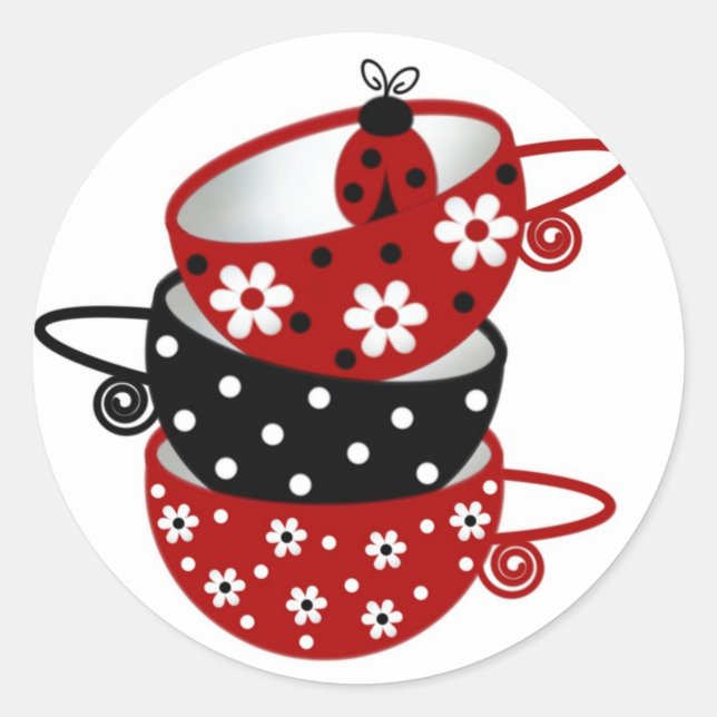 Redonda Pegatina de la cocina de Ladybug - SRF (Anverso)