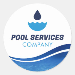Redonda Pegatina de la Compañía de Servicios de Piscina