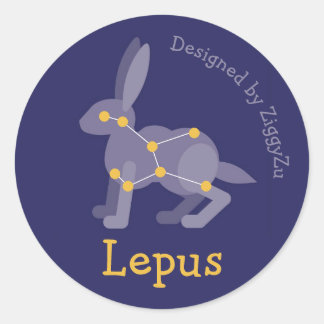 Redonda Pegatina de la constelación de Lepus la Liebre