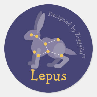 Redonda Pegatina de la constelación Lepus la Liebre