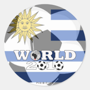 Redonda Pegatina de la Copa Mundial de Uruguay