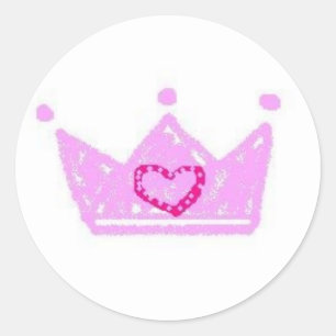 Redonda pegatina de la corona de princesa