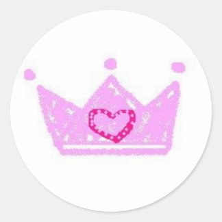 Redonda pegatina de la corona de princesa